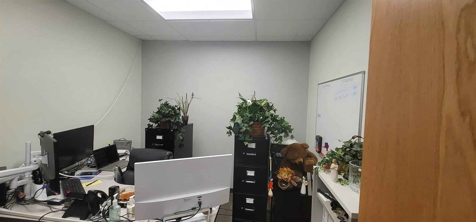 Office space with workstations during repaint project